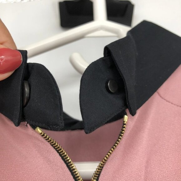 Victoria Beckham Blossom Pink & Black Contast Collar Mini Dress size 6 - Picture 9 of 12